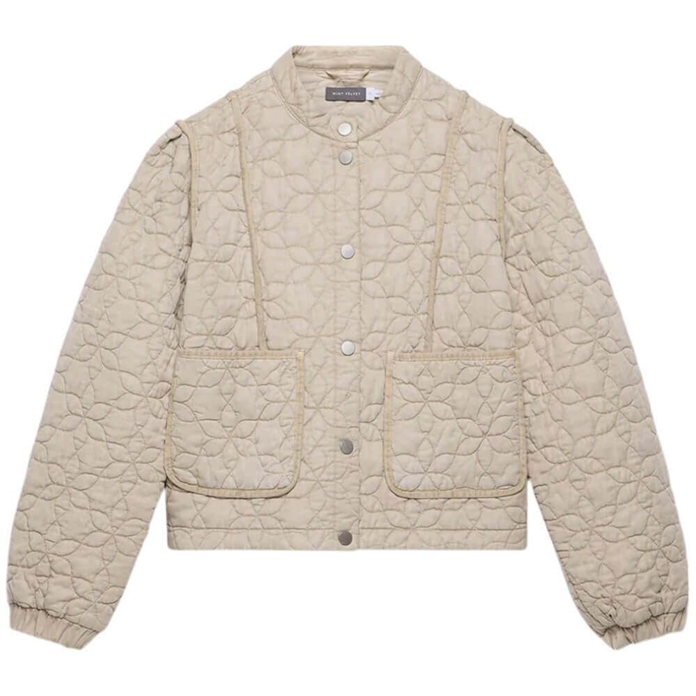 Mint Velvet Beige Washed Quilted Jacket